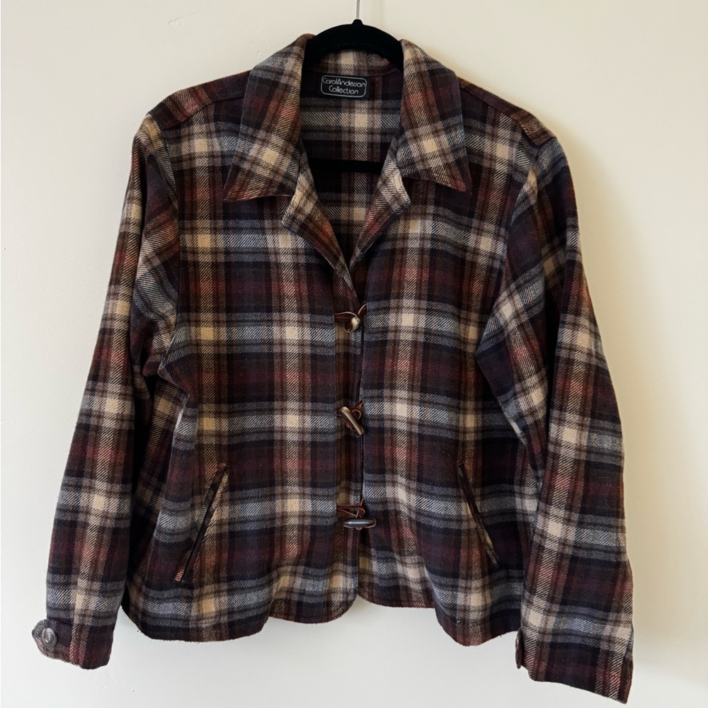 Multicolor Plaid Toggle Jacket - image 2